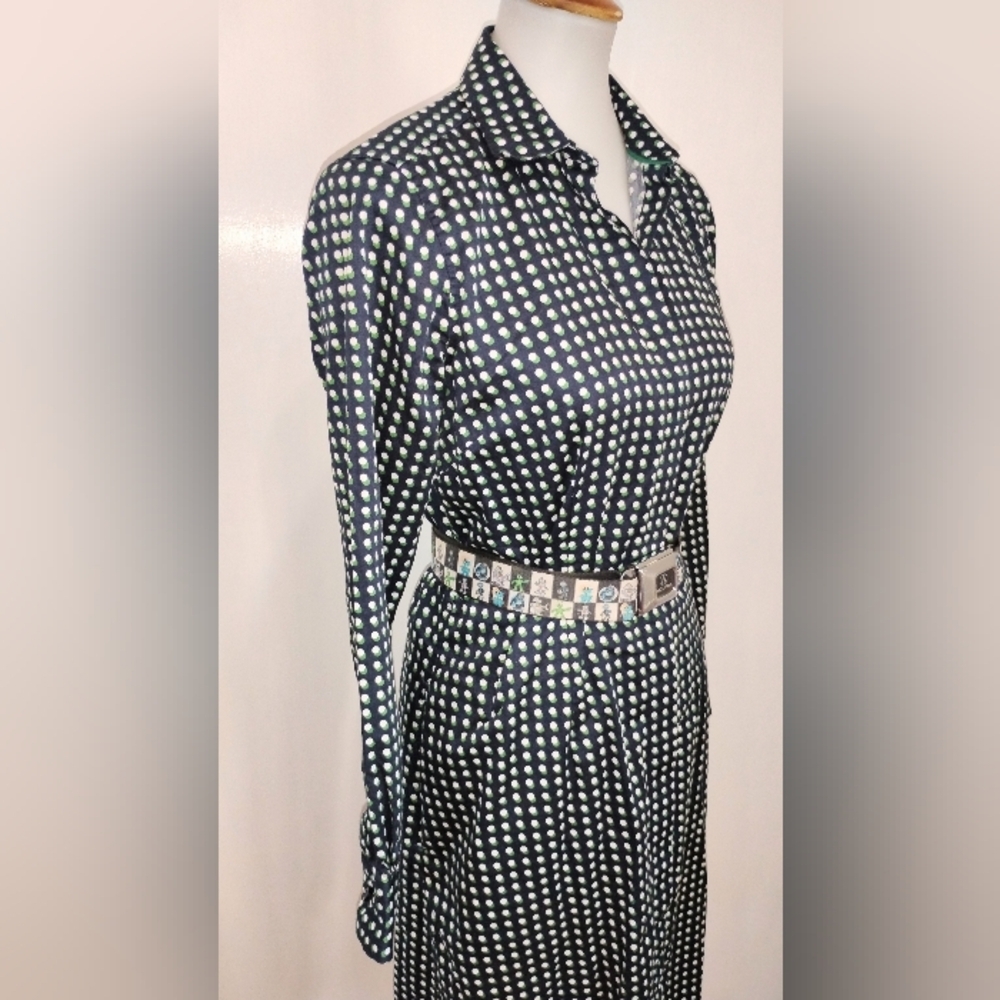 BROOKS BROTHERS COTTON OP ART SHIRT DRESS